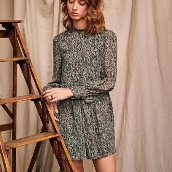 Sezane Dresses & Skirts - Sézane "Odile" Black Print Deess Size 40fr/8us